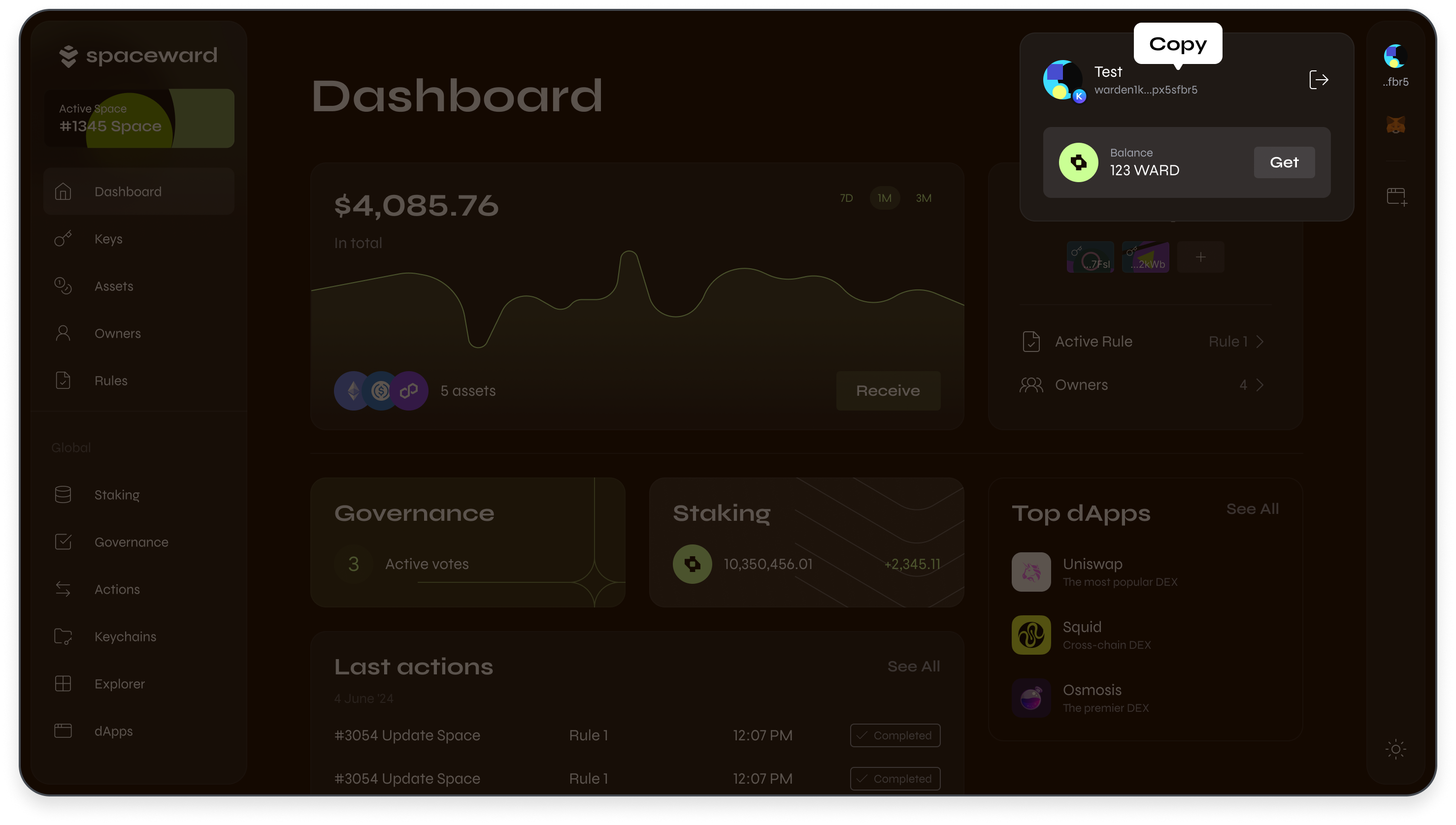 Get your connected wallet address